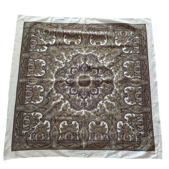 ECHO 100% cotton square scarf made in Japan - Picture 1 of 6